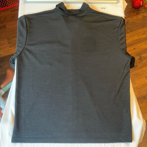 Ym Studio Los Angeles Men’s Short Sleeve Button Down Shirt size L, Solid Black - Picture 9 of 10